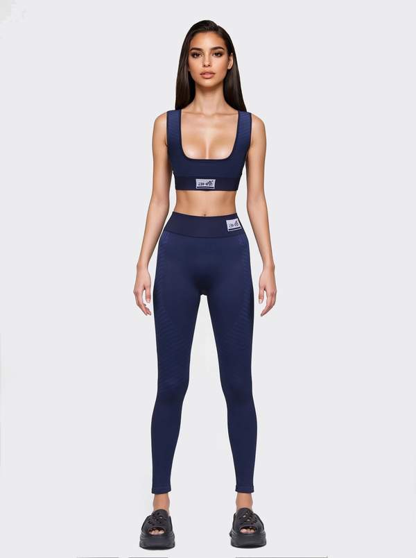 compression bra and legging set front on Devon